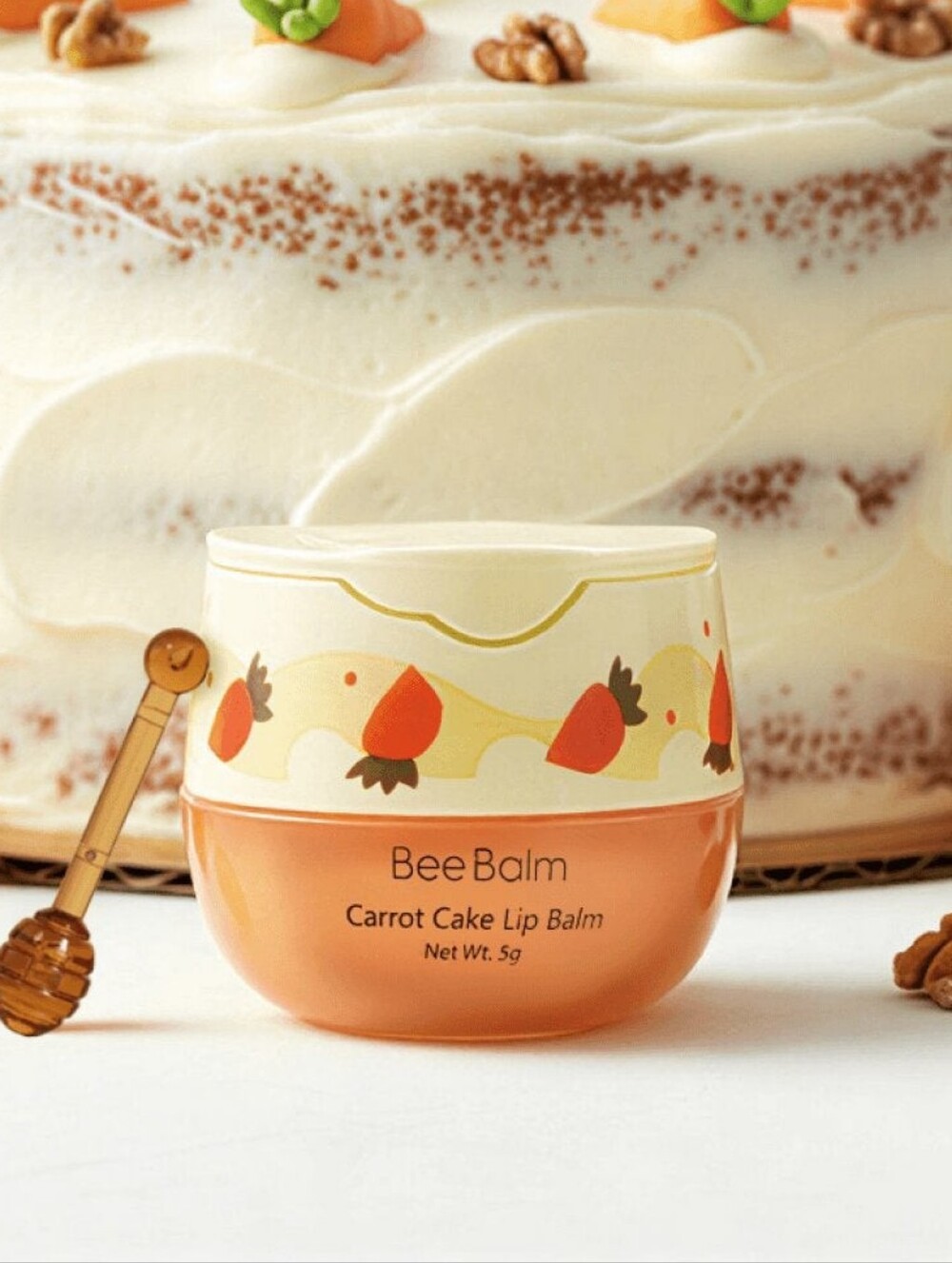 3× Carrot Cake Lip Balm — Soft Orange Hydrating Balm